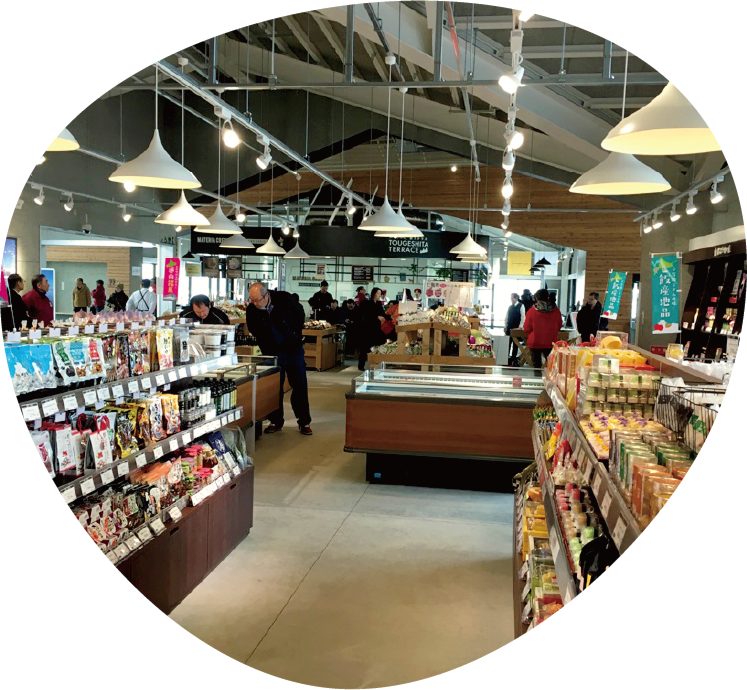 道の駅の店内の様子